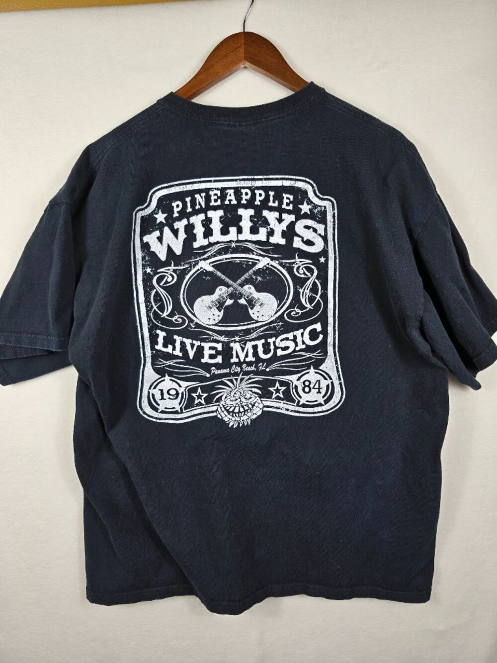 Pineapple Willys Live Music T-Shirt XL Black Panama City Beach Florida